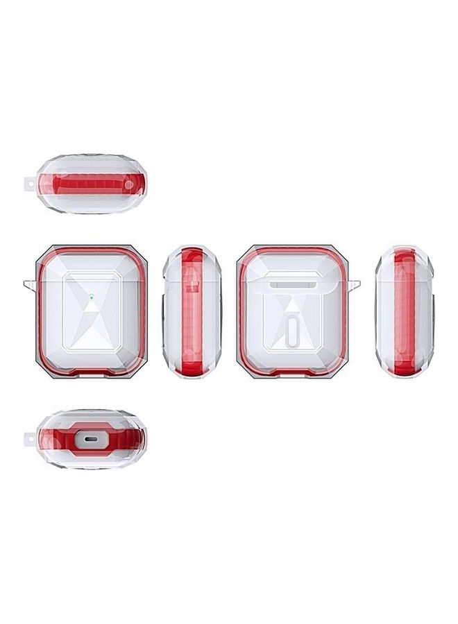 بي جي إم غطاء حماية واق مضاد للسقوط بلون متباين لسماعة الأذن أبل آيربودز 1/2 أبيض/ وردي - Image 2