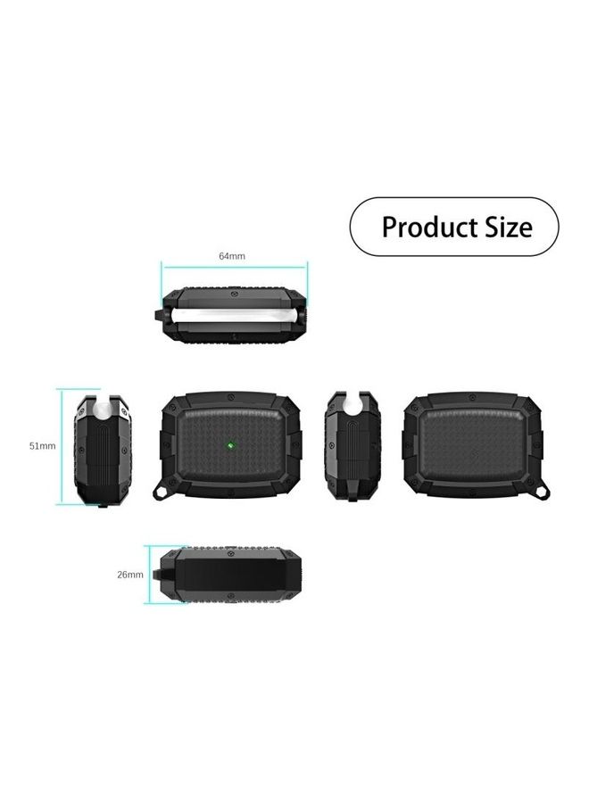 BGM Waterproof Wireless Earphone Protective Case With Carabiner For Apple AirPods Pro Black  - Image 2