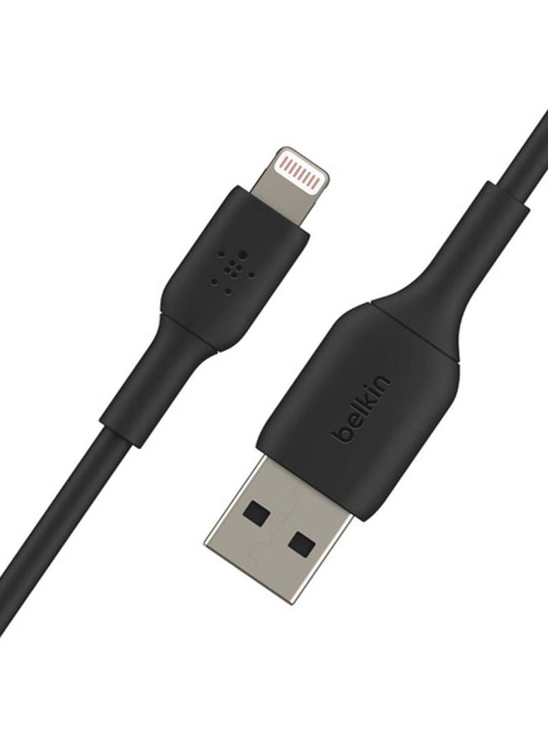 belkin - Lightning Cable (Boost Charge Lightning to USB Cable for iPhone, iPad, AirPods) MFi-Certified iPhone Charging Cable 2m - Black - Image 1