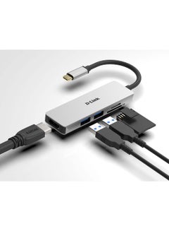 D-Link 5-in-1 USB-C Hub With HDMI And Micro SD Card Reader DUB-M530 grey  - Image 3
