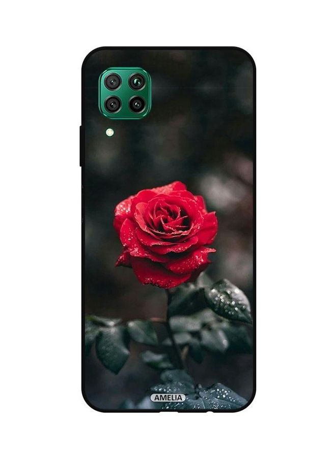 إميليا غطاء حماية واقي لهاتف هواوي P40 لايت 4G. زهرة حمراء - Image 1