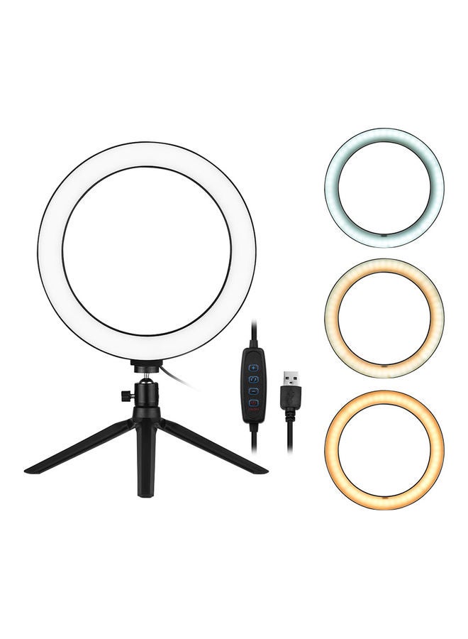 LED Ring Light With Tripod Stand White/Warm White/Yellow - Image 1