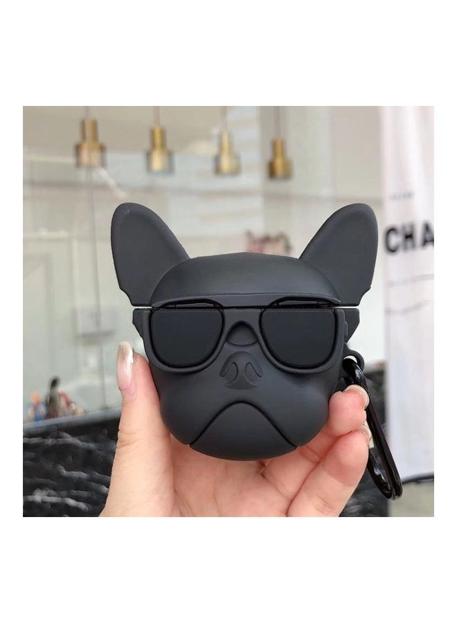 بي جي إم علبة حماية واقية من السيليكون بتصميم كلب بولدوج لسماعة هواوي فري بادز 3 أسود - Image 1