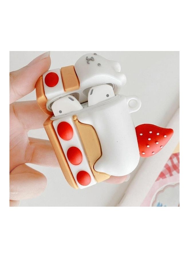 BGM Strawberry Kitten Cake Shape Earphone Protective Case For Apple AirPods 1/2 White/Red/Brown - Image 1