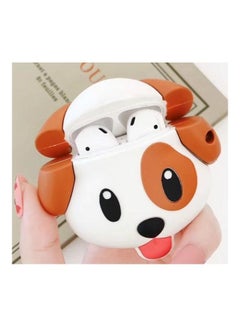 Expression Dog Bluetooth Headphone Protective Case For Apple AirPods 1/2 White/Brown