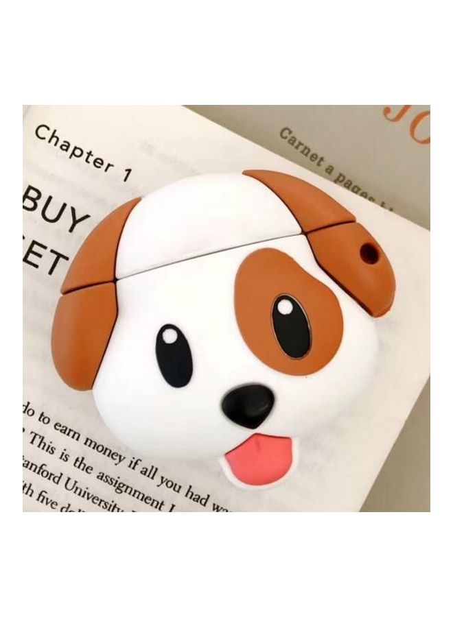 BGM - Expression Dog Bluetooth Headphone Protective Case For Apple AirPods 1/2 White/Brown - Image 1