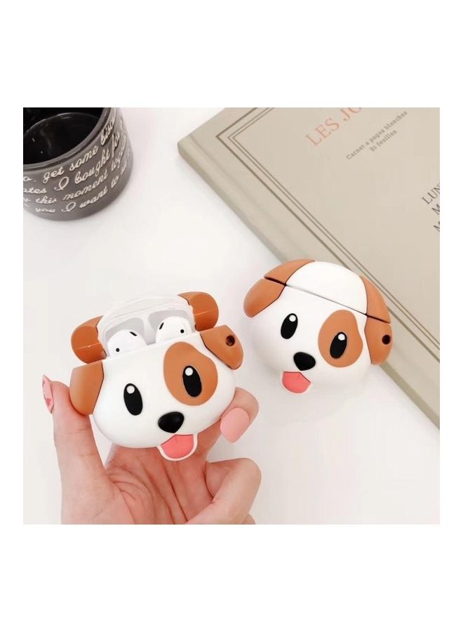 BGM - Expression Dog Bluetooth Headphone Protective Case For Apple AirPods 1/2 White/Brown - Image 1