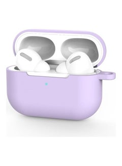 Silicone Wireless Earphone Protective Case Cover with Lanyard Hole For AirPods Pro 3 Purple