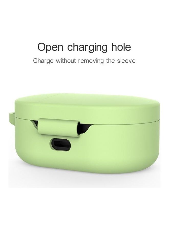 BGM Protective Silicone Case With Carabiner For Xiaomi Redmi AirDots/AirDots Youth Version Green - Image 2