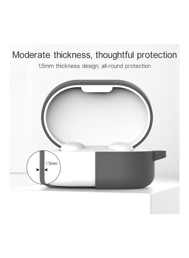 BGM Protective Silicone Case With Carabiner For Xiaomi Redmi AirDots/AirDots Youth Version Green - Image 3