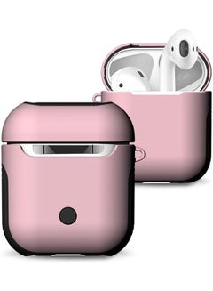 Frosted Rubber Paint Bluetooth Earphones Case Anti-lost for Apple AirPods 1/2 Pink