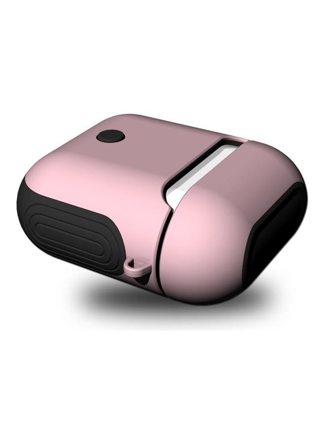 BGM - Frosted Rubber Paint Bluetooth Earphones Case Anti-lost for Apple AirPods 1/2 Pink - Image 1