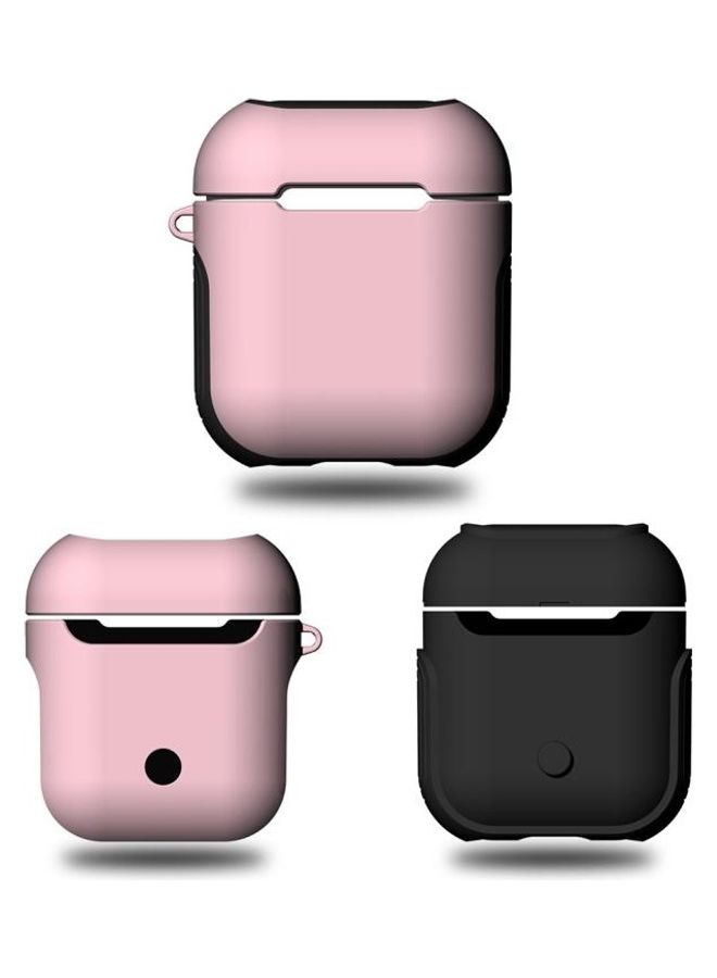 BGM - Frosted Rubber Paint Bluetooth Earphones Case Anti-lost for Apple AirPods 1/2 Pink - Image 1