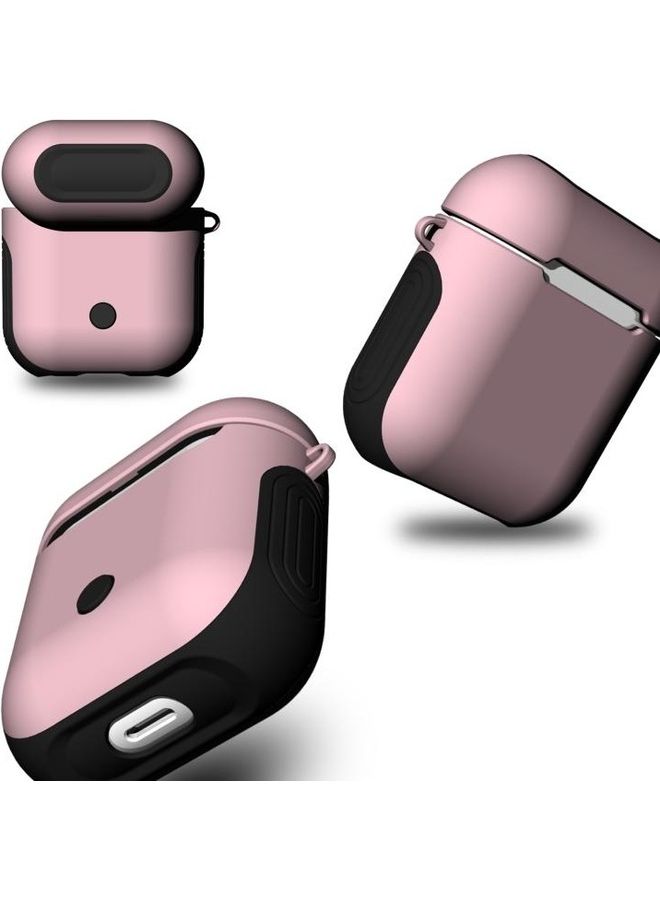 BGM - Frosted Rubber Paint Bluetooth Earphones Case Anti-lost for Apple AirPods 1/2 Pink - Image 1
