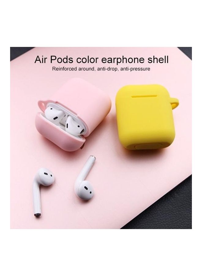 بي جي إم Anti-Drop Dust-Proof Buckle Silicone Case Cover For Apple AirPods Yellow - Image 3