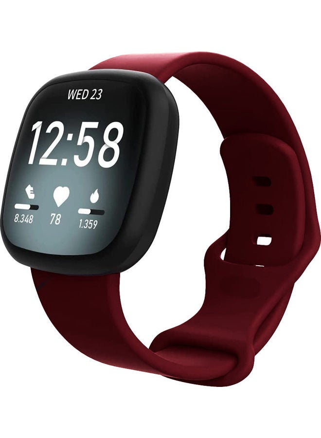 مارجون سوار رياضي بديل من السيليكون لساعة فيت بيت فيرسا 3/ سينس الذكية أحمر برغندي - Image 1