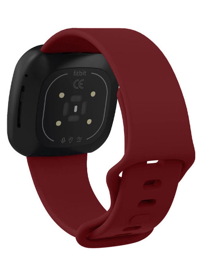 مارجون سوار رياضي بديل من السيليكون لساعة فيت بيت فيرسا 3/ سينس الذكية أحمر برغندي - Image 3