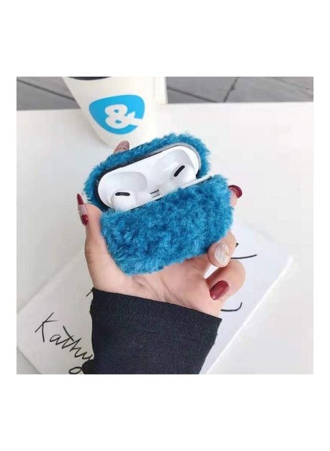Plush Bluetooth Headphone Protective Case for Apple AirPods Pro Blue