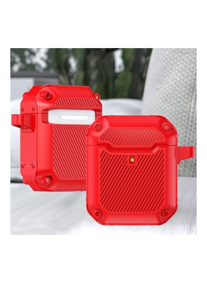 BGM Shield Armor Waterproof Wireless Earphone Protective Case for AirPods 1/2 Red - Image 1