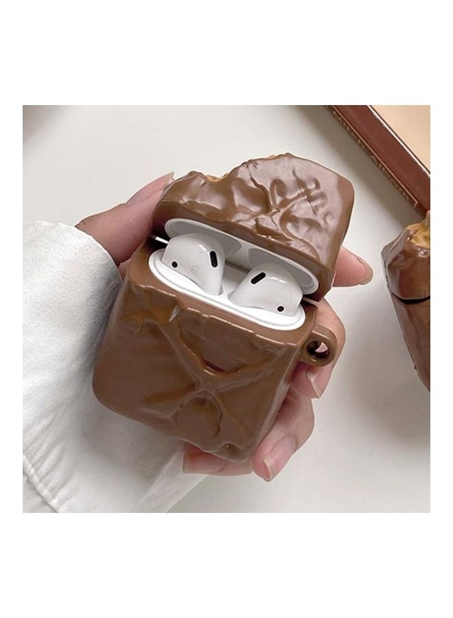 بي جي إم غِطاء حماية واق من السيليكون على شكل شوكولاتة لسماعات أبل آيربودز 1/2 بني - Image 1