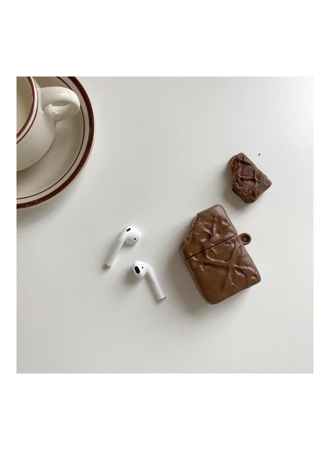 بي جي إم غِطاء حماية واق من السيليكون على شكل شوكولاتة لسماعات أبل آيربودز 1/2 بني - Image 3