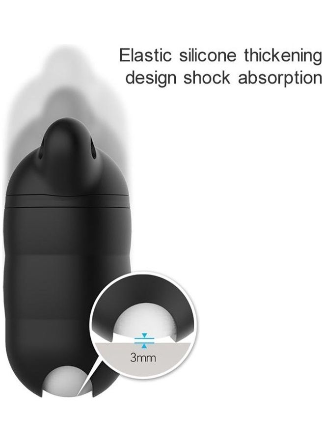 BGM Wireless Earphone Waterproof Silicone Protective Case With Hook For Apple AirPods 1/2 Black - Image 4