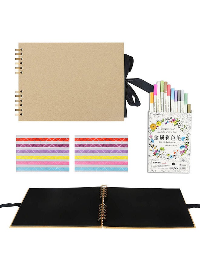40-Sheets Self Adhesive Photo Album Set Brown 21.5x29cm - Image 1