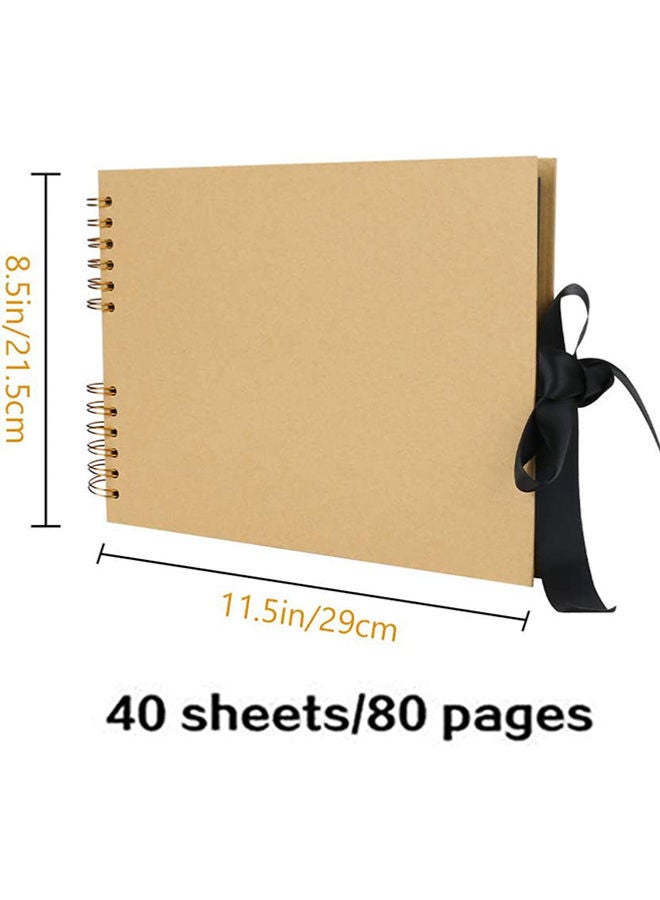 40-Sheets Self Adhesive Photo Album Set Brown 21.5x29cm - Image 3