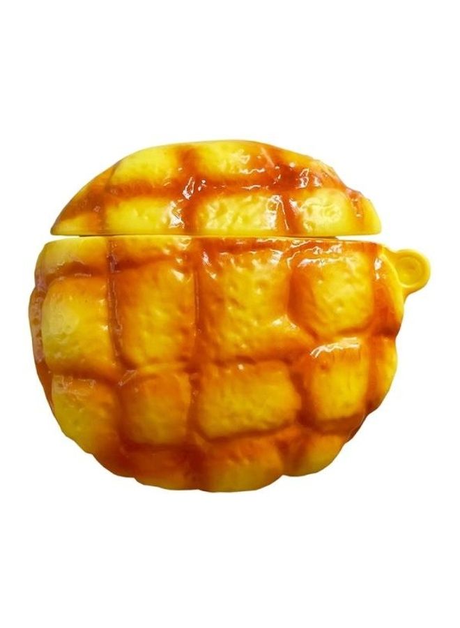 بي جي إم غطاء حماية واق من السيليكون على شكل كعكة أناناس لسماعات أبل آيربودز 1/ 2 أصفر/برتقالي - Image 2