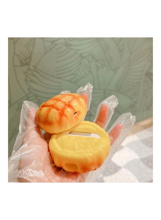 بي جي إم غطاء حماية واق من السيليكون على شكل كعكة أناناس لسماعات أبل آيربودز 1/ 2 أصفر/برتقالي - Image 3