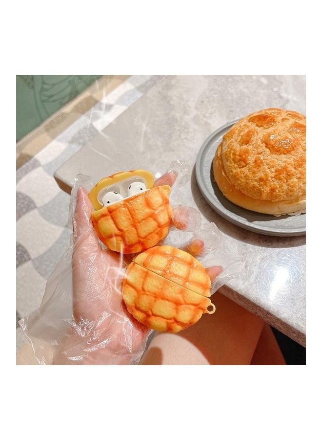 بي جي إم غطاء حماية واق من السيليكون على شكل كعكة أناناس لسماعات أبل آيربودز 1/ 2 أصفر/برتقالي - Image 4