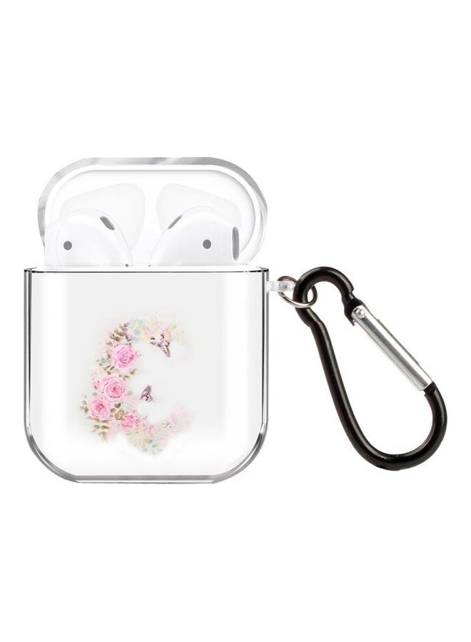 BGM High Transparent Painting Earphone Protective Case with Hook For Apple AirPods 1/2 White/Pink - Image 1