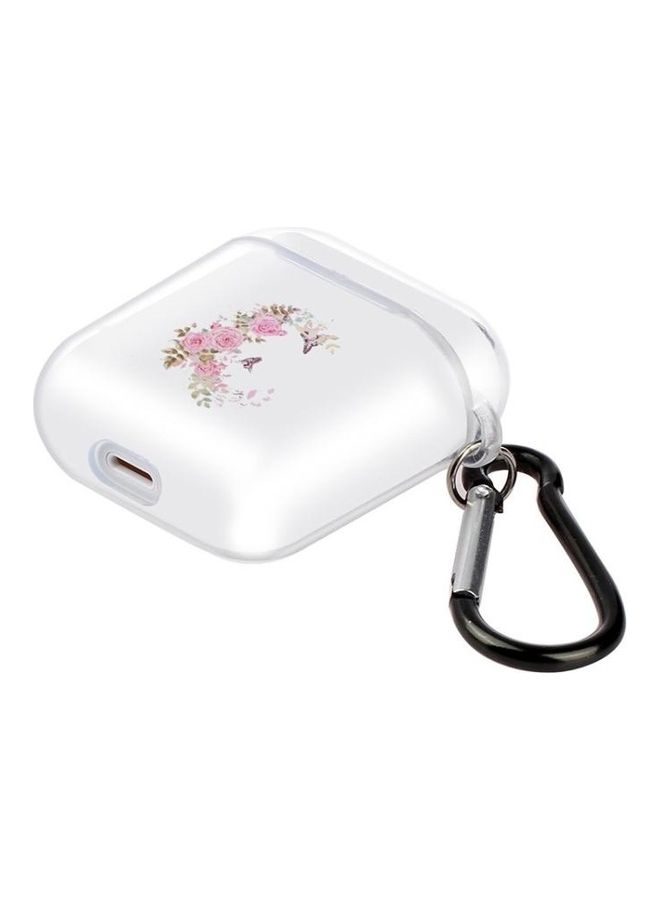 BGM High Transparent Painting Earphone Protective Case with Hook For Apple AirPods 1/2 White/Pink - Image 2