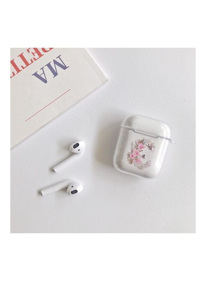 BGM High Transparent Painting Earphone Protective Case with Hook For Apple AirPods 1/2 White/Pink - Image 3