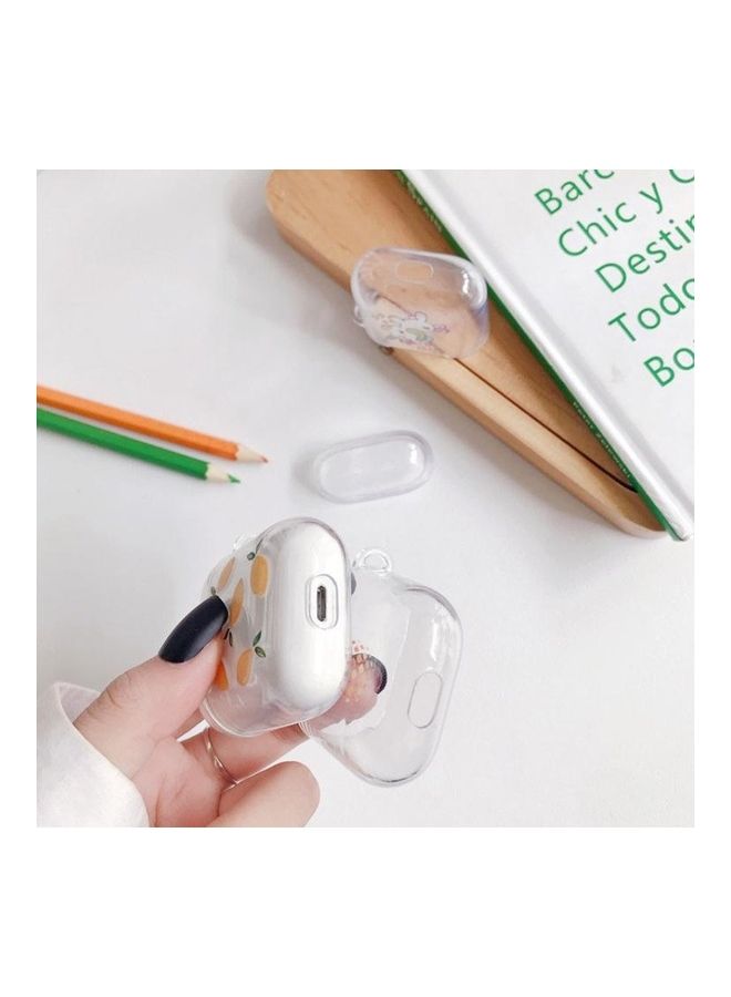 BGM High Transparent Painting Earphone Protective Case with Hook For Apple AirPods 1/2 White/Pink - Image 4