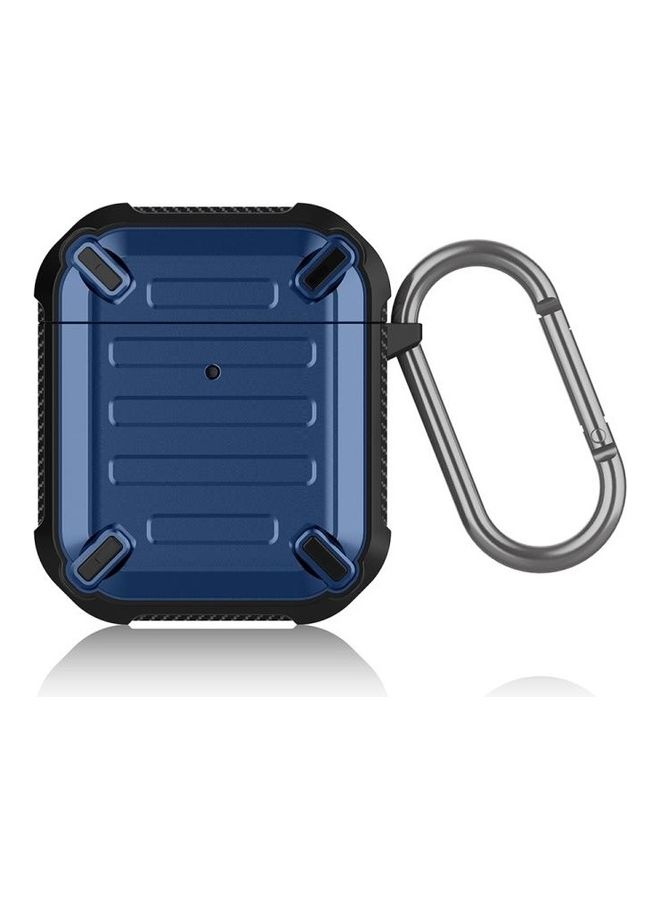 BGM Wireless Earphones Shockproof Sharp Sword Armor Silicone Protective Case for AirPods 1/2 Blue - Image 1