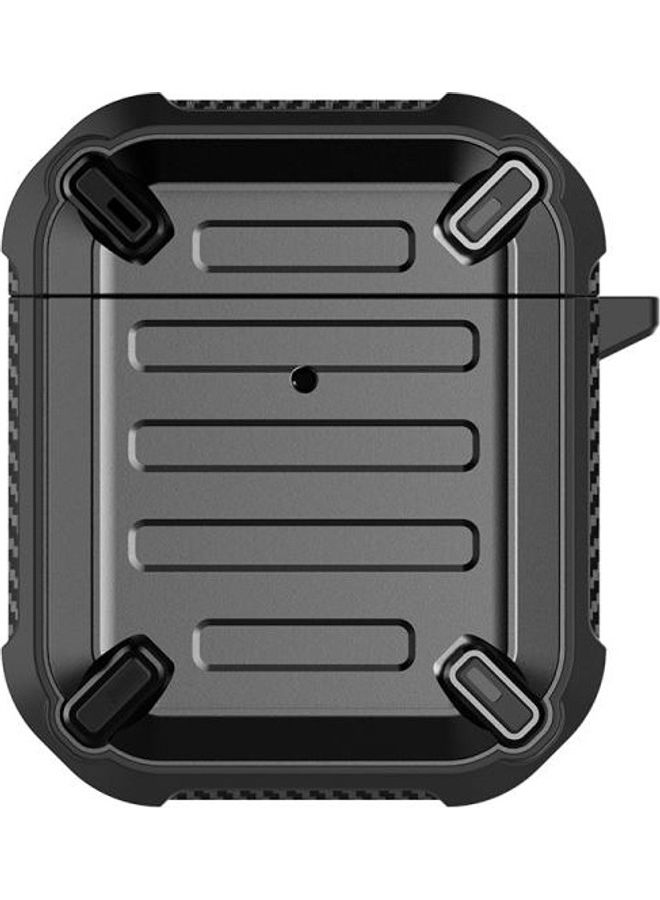 BGM Wireless Earphones Shockproof Sharp Sword Armor Silicone Protective Case for AirPods 1/2 Blue - Image 2