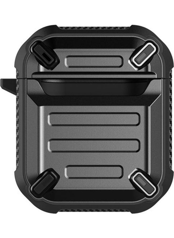 BGM Wireless Earphones Shockproof Sharp Sword Armor Silicone Protective Case for AirPods 1/2 Blue - Image 3