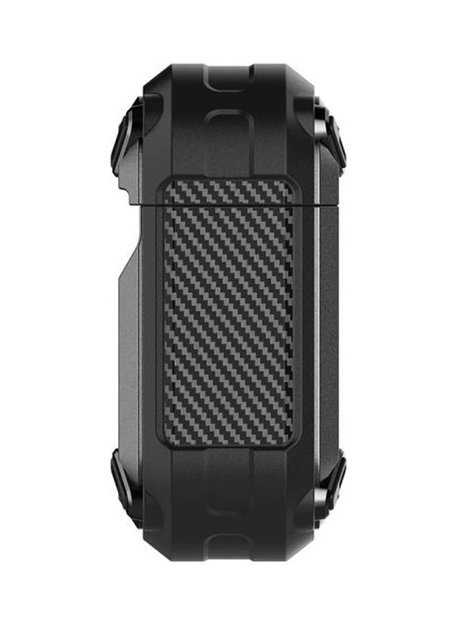 BGM Wireless Earphones Shockproof Sharp Sword Armor Silicone Protective Case for AirPods 1/2 Blue - Image 4