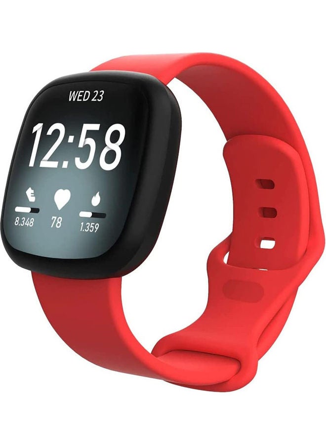 MARGOUN Replacement Band Silicone Sport Strap for Fitbit Versa 3/Sense SmartWatch Red - Image 1