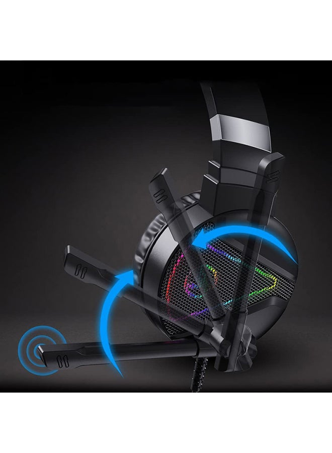 HXSJ - Gaming Headset With Microphone RGB For HXSJ PS4/PS5/XOne/XSeries/NSwitch -wired - Image 1