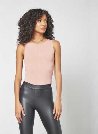 Zip-Up Bodysuit Pink