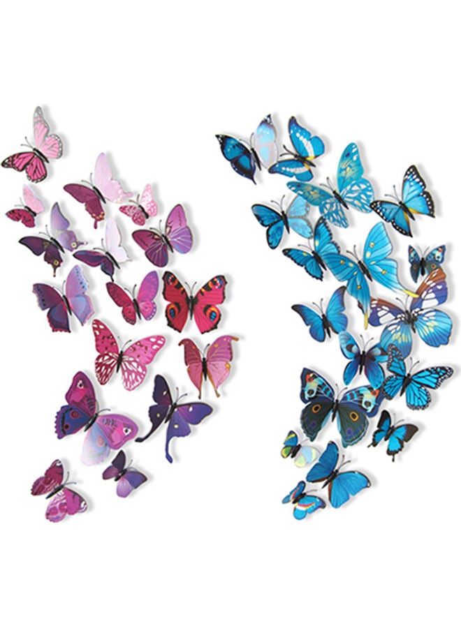 12-Piece 3D DIY Butterfly Art Wall Stickers Purple - Image 2