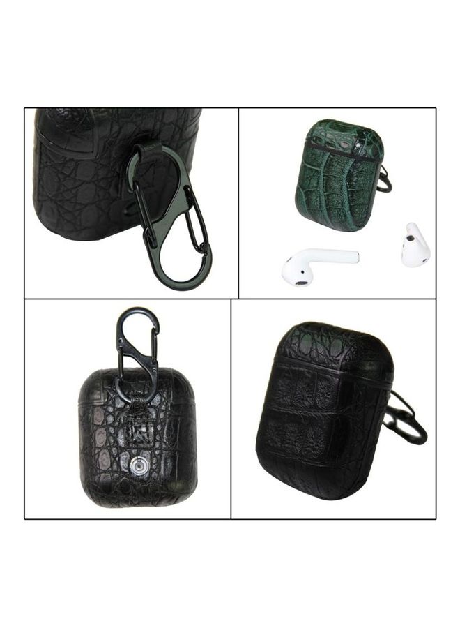 BGM Two Windows Crocodile Pattern Silicone Protective Case For Apple AirPods 1/2 Green - Image 2