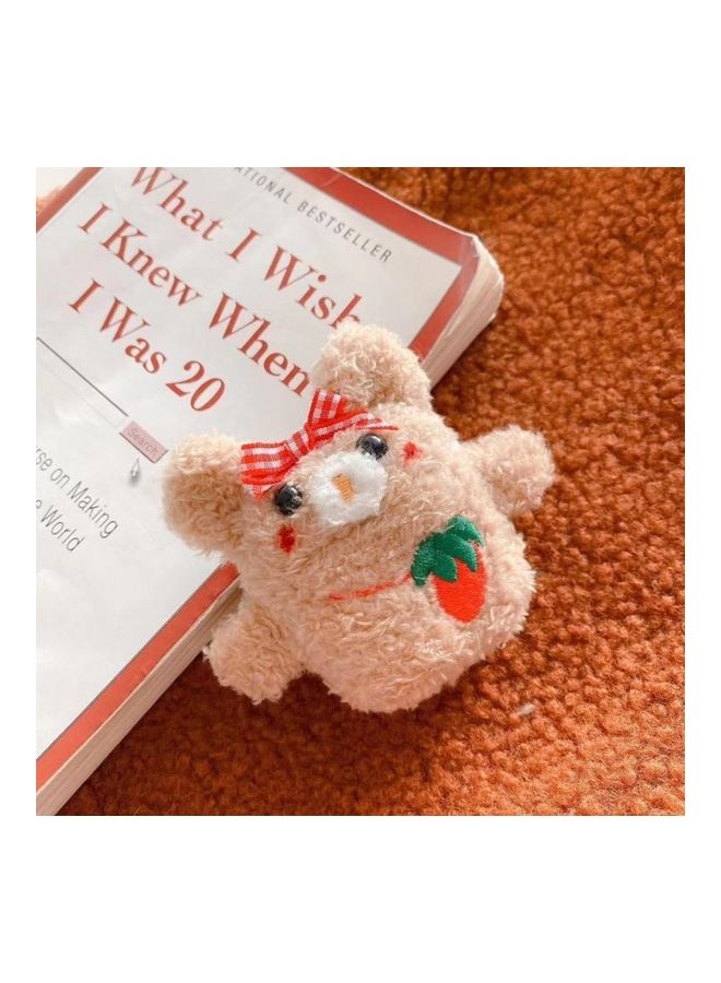 BGM - General Purpose Plush Bowknot Embroidered Baby Bear Bluetooth Headphone Protective Case For Apple AirPods 1/2 Generation Multicolour - Image 1