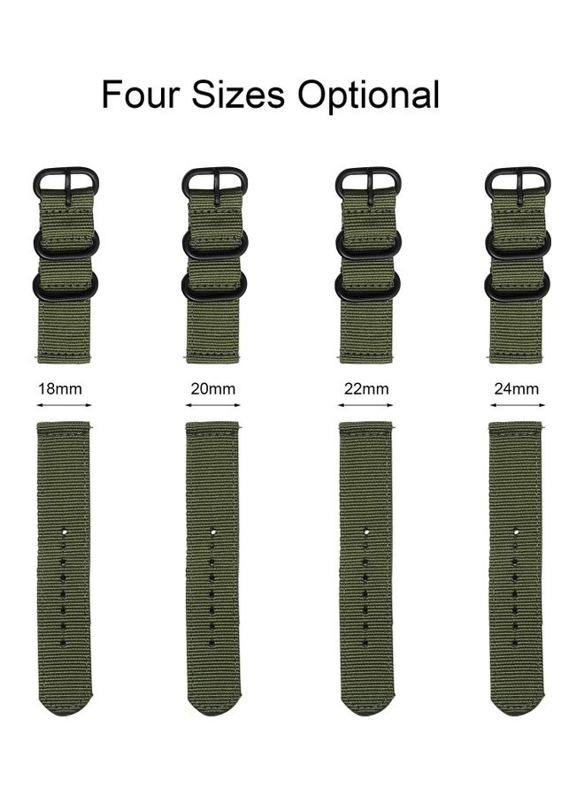 سوار مقاس 22 ملم مع مشبك إغلاق قابل للتهوية متوافق مع ساعة ذكية/تقليدية مقاس 22 ملم لون أسود. - Image 2