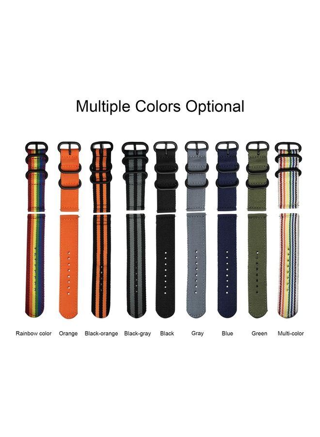 سوار مقاس 22 ملم مع مشبك إغلاق قابل للتهوية متوافق مع ساعة ذكية/تقليدية مقاس 22 ملم لون أسود. - Image 4