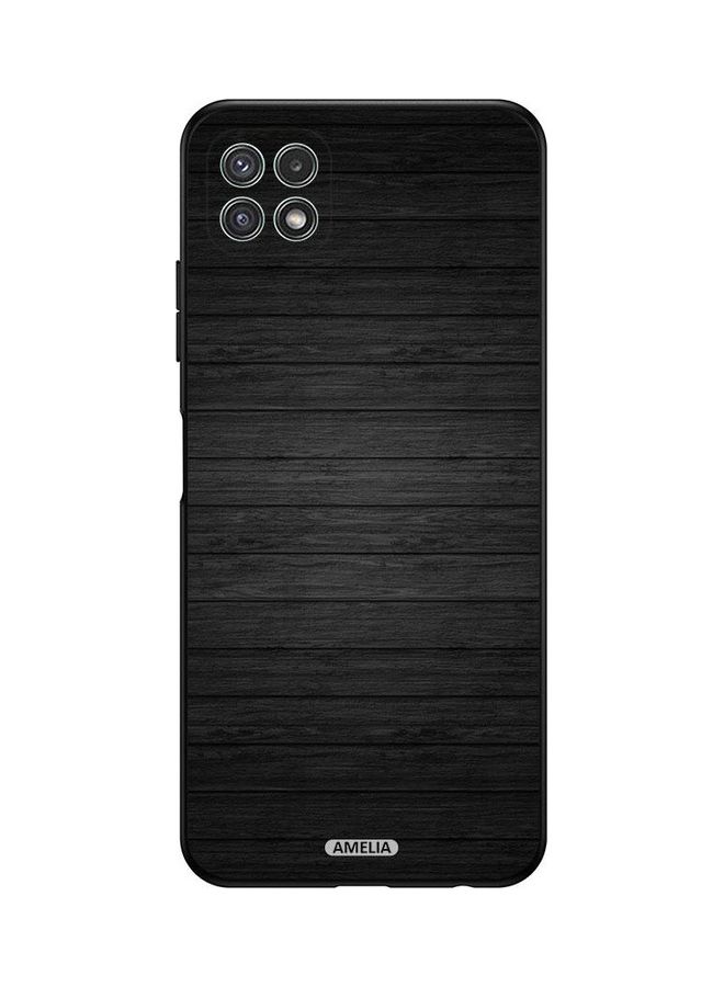 Amelia Protective Case Cover For Samsung Galaxy A22 5G Dark Black Wooden Pattern - Image 1