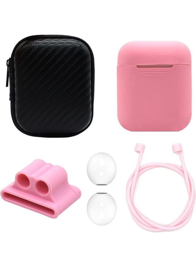 BGM Shockproof Silicone Wireless Earphones Protective Case for Apple AirPods 1/2 Pink - Image 2