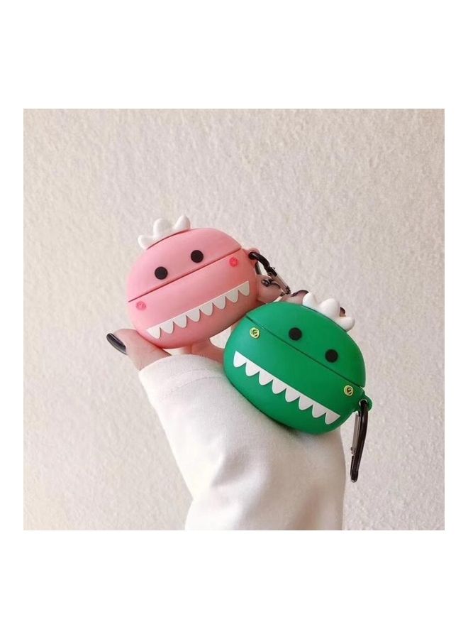 بي جي إم غطاء حماية واقي بتصميم رأس ديناصور يعبر عن الحب لسماعات أبل آيربودز برو أخضر - Image 2